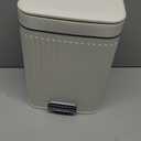 rejomiik Small Bathroom Trash Can with Lid 2.1 Gallon Soft Close Step Slim Garbage Can Waste Bin for Office, Bedroom, Kitchen, Cream