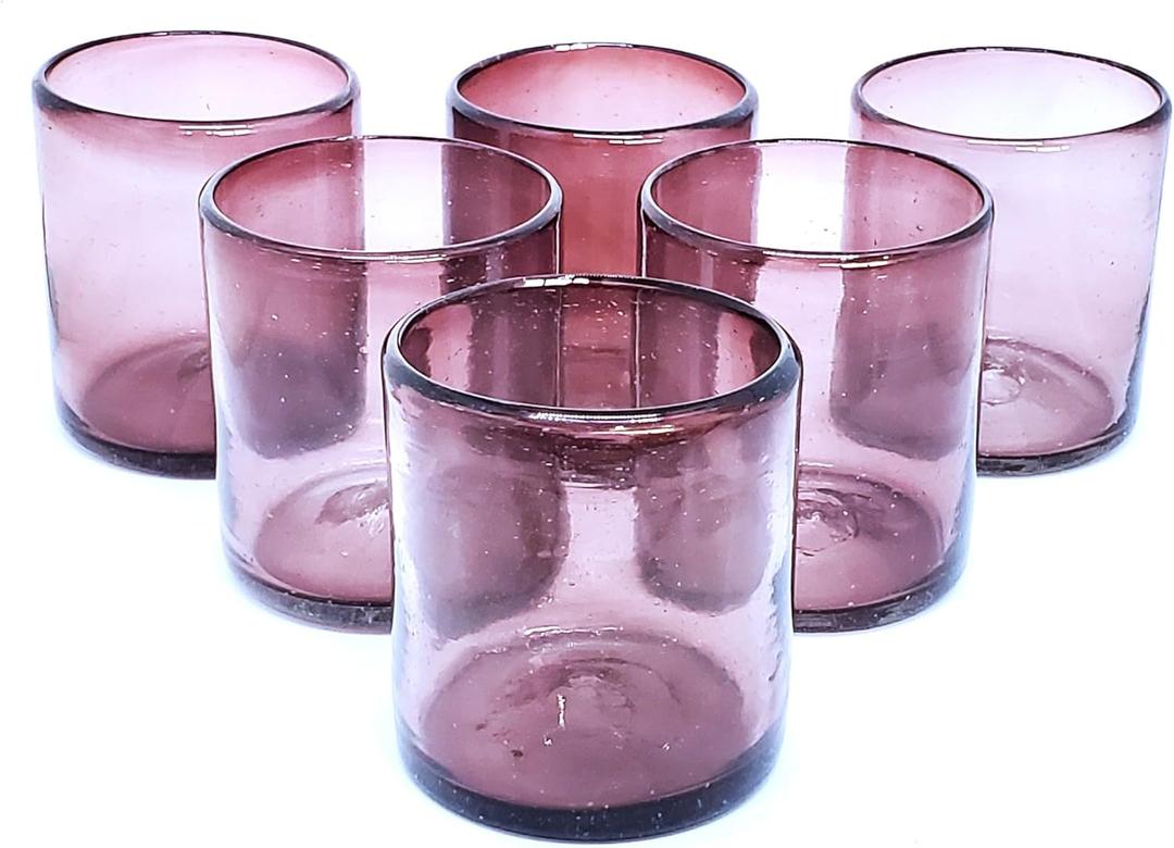 Solid Amethyst 9 oz Short Tumblers (set of 6), Recycled Glass, Lead-free, Toxin-Free (9oz Tumbler)