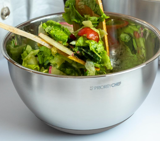 Premium Mixing Bowls With Airtight Lids Set, Thicker Stainless Steel Mixing Bowl Set, Large Prep Metal Bowls with Lids, Nesting Bowls for Kitchen, 1.5/2/3/4/5 Qrt