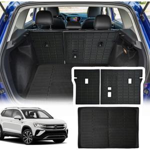 Cargo Liner Compatible with 2022-2025 Volkswagen Taos AWD Trunk Mat Back Seat Cover Protector(Not for FWD)(Backrest+Trunk Mat)
