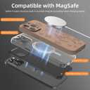 OAOA Magnetic Engraved Case Compatible with iPhone 15 Pro Case, Compatible with Magsafe, Camera All-Round Protection, Slim Liquid Silicone Phone Case for Women Girls, Light Brown Castle