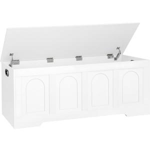 DINZI LVJ Storage Chest, Wooden Toy Box, White 50.0" L