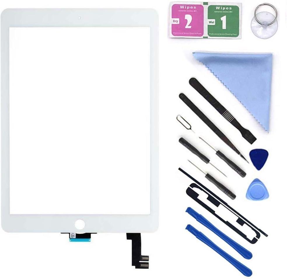 First Choose New Glass Touch Screen Digitizer Replacement for iPad Air 2 9.7" 2nd Gen A1566 A1567 and Pre-Installed Adhesive with Repair Tools Kit (Without Home Button,Not Include LCD) (White) First Choose New Glass Touch Screen Digitizer Replacement for iPad Air 2 9.7" 2nd Gen A1566 A1567 and Pre-Installed Adhesive with Repair Tools Kit (Without Home Button,Not Include LCD) (White)