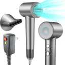 High Speed Hair Dryer,200 Millions Negative Ionic Blow Dryer, Powerful 1500W Fast Drying Low Noise Blow Dryer, Temperature-Control Hairdryer with Diffuser & Nozzle