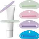 8pcs Toothpaste Squeezer, Plastic Toothpaste Tube Roller Squeezer Assorted Colors Tooth Paste Clip Holder Tool for Bathroom Home Use (Color 2)