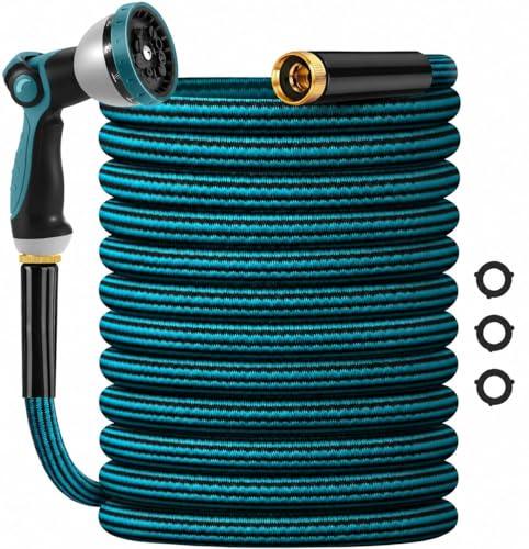Garden Hose 100ft, Non-Expanding Water Hose Ultra Lightweight, Kink-Free, Sturdy, Flexible, Abrasion Resistant Hose for Yard, Lawn, Outdoor, Marine and Camper