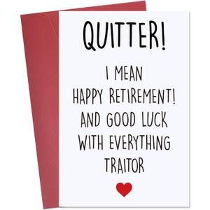 4 x Ithmahco Funny Retirement Card for Coworkers, Coworker Leaving Cards for Women Men, Farewell Gifts for Him Her, Happy Retirement Gifts for Teachers Boss Teacher Nurse