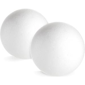 Juvale Sphere Craft Foam Balls - 7.5-Inch White Polystyrene Spheres - 2 Pack for DIY Projects, Floral Centerpieces & Home Decor (19.1 CM)