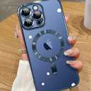 ZIYE Magnetic Case Made for iPhone 16 Pro Max 6.9 Inch [Compatible with MagSafe] Full Camera Lens Protection, Clear Luxury Phone Cover Soft TPU Bumper Drop Protective Case for Women Men, Blue