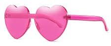Girls Cute Heart Shaped Sunglasses Transparent Candy Color Rimless Heart Glasses
