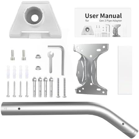 AugustknowU Roof Mount for Starlink for Gen Heavy Duty Pivot Straight/Bent Tube Bracket Kit 3 with Strong Load Capacity(Elbow Pipe)