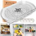 NOSTALGIQ 360 Rotating Lazy Susan for Refrigerator| Rectangular Fridge Organizer | Cabinet, Pantry, Refrigerator Organizers and Storage | Effortlessly Refrigerator Organizing Solution (16.5 x 11in)