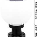 OSALADI 200MM Led Solar Post Light Outdoor Round Ball Landscape Light for Exterior House Garden Yard Patio Fence Deck, White, Random Base
