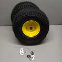 AR-PRO (2 Pack) 15 x 6.00-6" Tubeless Tire and Wheel Assembly, Replacement Riding Lawn Mower Front Tires, Compatible with John Deere Riding Mowers and Lawn Tractor, 3" Centered Hub and 3/4" Bushings (Yellow)