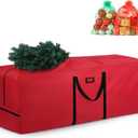 7.5Ft Christmas Tree Storage Bag - Heavy Duty 600D Oxford, Extra Large Capacity with Reinforced Handles & Dual Zipper for Artificial Christmas Trees, Holiday Decorations & Ornaments (Red, 48x15x22in) (48x15x20in)