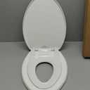 Little2Big Toilet Seat with Built-In Potty Training Seat, Slow Close, Durable Plastic, Made in USA, ELONGATED, White