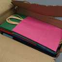 qiqee 200Pcs Paper Gift Bags with Handles - 8.3"x6"x3.15" Small Party Favor Bags Multiple Uses - 16 Solid Colors
