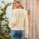 Honwenle Cardigan Sweaters for Women Cropped Tie Front Bow Lightweight Cardigan Long Sleeve Trendy Fall Shrugs (Black, L)