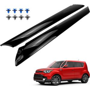 Exterior Molding Windshield A Pillar Compatible with 2014-2019 Kia Soul | 86170B2000 86180B2000 2PCS Driver Passenger Side Garnish Outer Trim