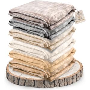 Cashmere Blanket  Hand Woven 100% Pure Wool Throw Blanket, 135 x 270 cm  Herringbone Pattern Cozy, and Soft Blanket for Bed, Sofa, or Couch - Made in Nepal (Taupe)