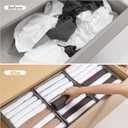 4 Packs T-shirt Drawer Organizers for Clothing,8 Grids Compartment Wardrobe Storage Box, Washable Clothes Organizer for Folded Clothes, Legging, Silk Scarve