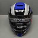 LEM Modular Motorcycle Helmets Fiberglass, Full Face Motorcycle Helmet Flip Up for Touring, DOT Certified, Release Sun Visor & Removable Comfort Liner, Lightweight Street Bike Helmet (Blue, M)