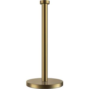Paper Towel Holder Countertop, Gold Paper Towel Roll Holder for Kitchen Bathroom, One-Handed Operation Stainless Steel Paper Towel Holder with Weighted Base