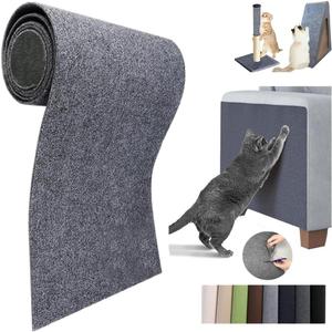 Cat Scratch Furniture Protector Mat DIY Cat Scratch Pad Self-Adhesive, Pet Scratching Post Cat Scratcher Carpet Anti Cat Scratch for Cat Tree/Door/Couch (Dark Gray, 11.8 * 23 inch)