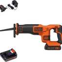 BLACK+DECKER 20V MAX* Cordless Reciprocating Saw Kit (BDCR20C)