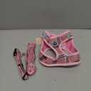 PUPTECK Adjustable Dog Harness Collar and Leash Set Step in No Pull Pet Harness for Small Medium Dogs Puppy and Cats Outdoor Walking Running, Soft Mesh Padded Reflective Vest Harnesses, Pink M (M (CHEST 16"-18"))