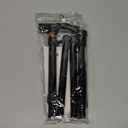 Folding Lightweight Walking Stick - Adjustable Aluminum Metal Collapsible Travel Cane with Non-Slip Rubber Base (Black)