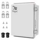 WISYOK Waterproof Outdoor Electrical Box, Weatherproof IP67 ABS Junction Box with Mounting Plate, Hinged Cover, Wall Brackets, Grey Enclosure for Projects (9"x6.7"x4.3")