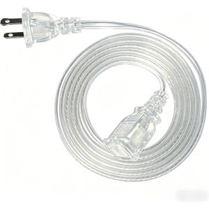 Clear Extension Cord 6FT Extension Cords Thin 2 Prong for Indoor Use with Single Plug- Ideal for Christmas Lights, Lamps, Camer,TV, 10A 125V 1250W