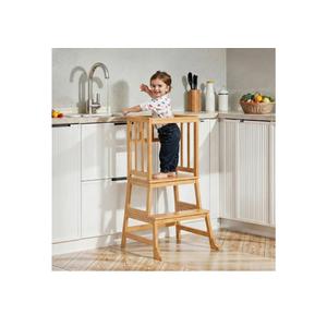 COSYLAND Toddler Kitchen Standing Tower -Toddler Kitchen Stool Helper - Kids Kitchen Step Stool for Learning Bathroom Kitchen Living Room Dining Room 1.5-3 Years Light Yellow