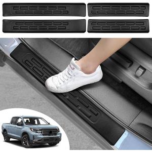 4PCS Car Door Edge Guards Door Sill Protector for Honda Ridgeline 2017-2025 2026 Accessories ABS Plastic Material Matte Black Car Door Threshold Protection