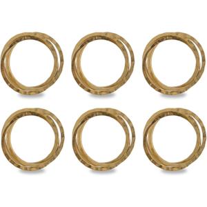 DII Decorative Basic Intertwined Napkin Ring Set, Gold, 6 Count (One Size)