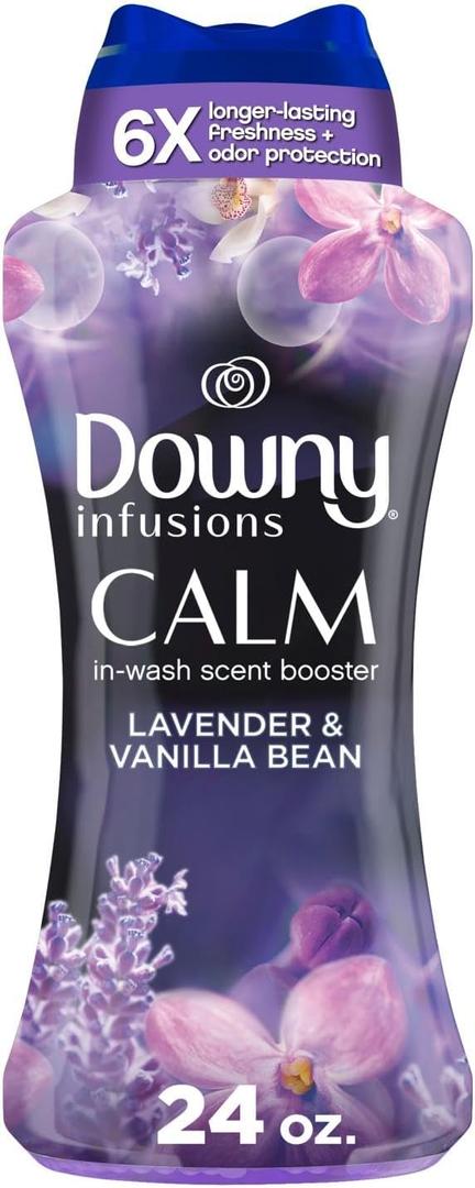 Downy Calm In-Wash Laundry Scent Booster Beads, Soothing Lavender and Vanilla Bean scent, 24.0 OZ, laundry scent beads, Long-lasting Freshness (24 Ounce (Pack of 1))