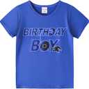 Tutu and Sian Ultra Soft Birthday Boy Short-Sleeve T-Shirt, Gifts for Boys Birthday Party (Blue)