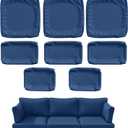 Tounosnt 8 Pcs Outdoor Patio Cushion Covers, Replaceable Waterproof Furniture Covers, Outdoor NonSlip Covers with Zippers, Covers Only, Blue
