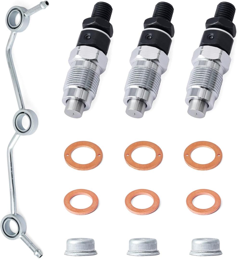 16001-53900 Fuel Injectors & 1G962-42500 Fuel Return Overflow Pipe Compatible with Kubota D722 D782 D902 Parts Replace 1600153900 1G96242500