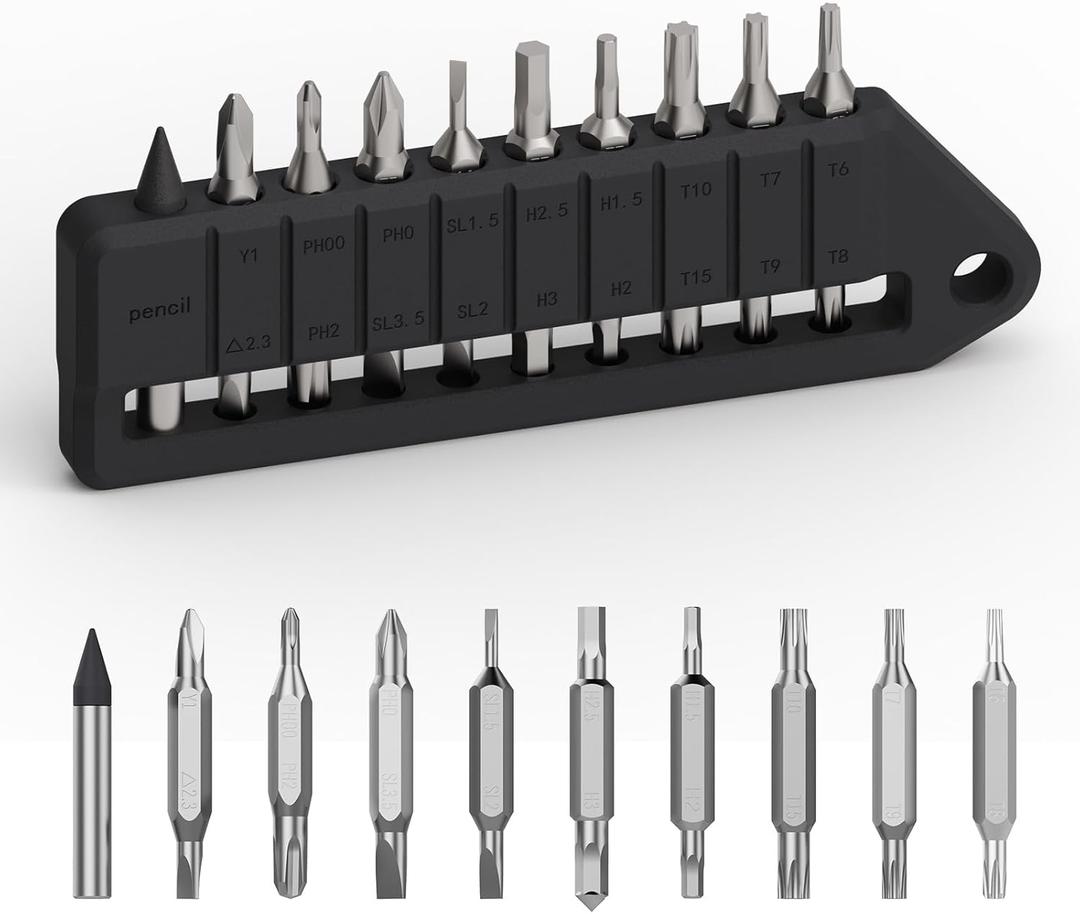 OKNIFE MBS1 4mm Hex Bit Screwdriver Set, 9 PCS Durable S2 Tool Steel Double-Ended Bit Set with Eternal Pencil, Ideal for Opry, D1, U1 Pro Series and Other 4mm Hex Nut Drivers