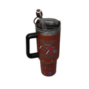 40 oz Football Tumbler with Handle and Straw, Stainless Steel Insulated Cup 40 oz, Reusable Football Coffee Mug with Leak Proof Lid