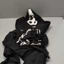 Wizland Kids Bat Skeleton Costume, Glow in the Dark Vampire Bat onesie, Scary Halloween Costume for Boys and Girls (9-11, Black)