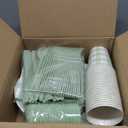 168Pcs Gingham Party Supplies for 24 Guests Thick Paper Plates and Napkins Knives Spoons Forks Cups Disposable Party Set Cutlery for Dinner Baby Shower Wedding Favor(Sage Green)