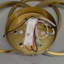 O'NEELDY Modern Light Fixtures Ceiling Flush Mount Modern Led Ceiling Lights 5-Light Dimmable Led Chandelier White Lamp with Remote for Bedroom Living Room Kitchen Dining Room, 100W