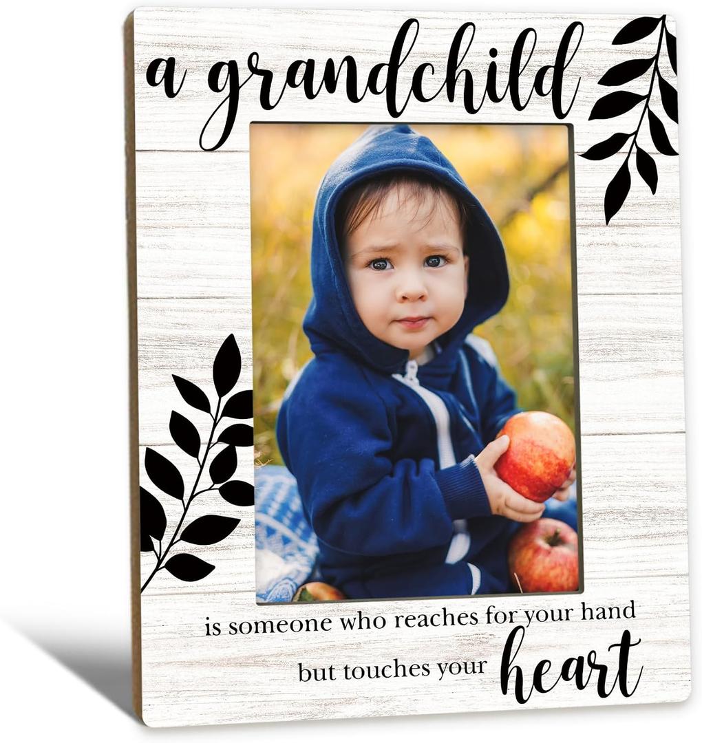 Grandparents Gifts Picture Frame 5x7, Grandchild Photo Frame, Grandparents Gifts for Christmas Birthday from Grandson Granddaughter, Grandchild Wooden Picture Photo Frames for Desk Room Decor