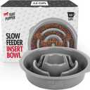 Tuff Pupper Slow Feeder Insert Bowl | Puzzle Maze Slows Down Eating | Elevated Feeder Tray Bowls | Standalone Dog Bowl | Pet Bowls Insert | Easy Clean Dishwasher Safe (4 Cups - Fits 8.9-9.3 Inch Hole)