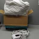 Serta Multi-Zone Heated Mattress Pad  Dual Controllers for Personalized Body & Foot Warmth, 10 Heat Settings, Auto Shut-Off, Soft Microfiber, Machine Washable, 15" Deep Pocket  Queen Size (White)