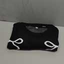 UNIQUEONE Oversized Bow Sweater Y2K Crew Neck Drop Shoulder Long Sleeve Knit Pullover Tops Fall Outfits Trendy (X-Large, Black)