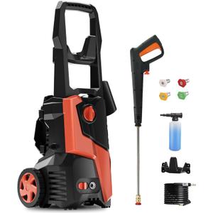 Pressure Washer Power Washer with 25FT Hose, 4 Quick Connect Nozzle, 500ml Foam Bottle for Car Patio Drive Home Outdoor Cleaning